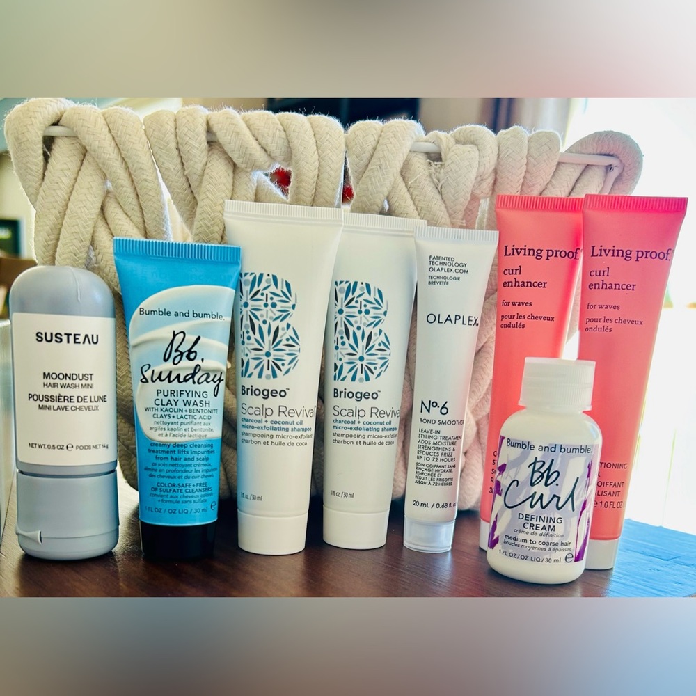 8 pc Deluxe Mini Haircare Samples 💁🏻‍♀️ BB•BRIGEO•OLAPLEX•LIVINGPROOF•SUSTEAU